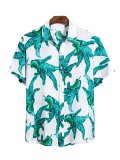 Men's Fresh Banana Leaf Print Button Up Shirt