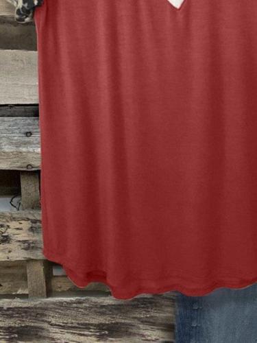 Wine Red Casual Short Sleeve Shirt & Top