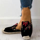 Women Fashion Embroidered Espadrille Flat Slippers Shoes