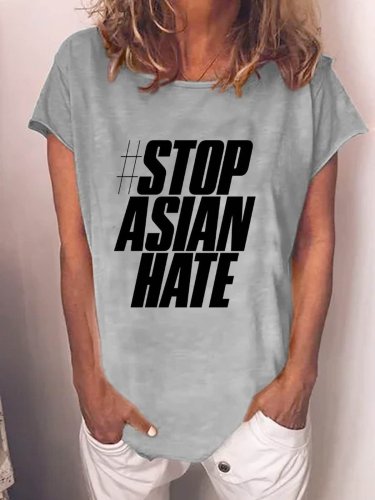 Stop Asian Hate Parade T-shirt Everyday Casual T-shirt