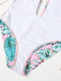 Floral Print Plunging Collar One-Piece Swimsuit