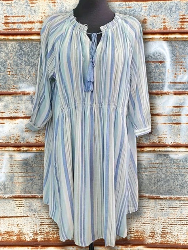 Vintage Cotton-Blend Long Sleeve Dresses