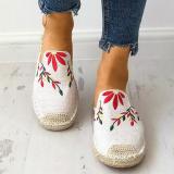 Women Fashion Embroidered Espadrille Flat Slippers Shoes