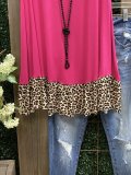 Pink Cotton-Blend Sleeveless Crew Neck Shirt & Top
