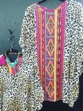 Leopard Shift Jersey Short Sleeve Floral-Print Shirts & Tops