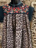 Casual Short Sleeve Leopard Shirts & Tops