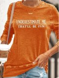Long Sleeve Letter Washed Statement Sweatshirt