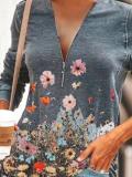 Floral Long Sleeve Casual Shirts & Tops