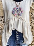 Cotton-Blend Short Sleeve Casual Shirts & Tops