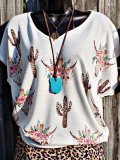 Shift Printed Short Sleeve Plants Shirts & Tops