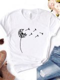Floral Crew Neck Casual Short Sleeve Shirts & Tops