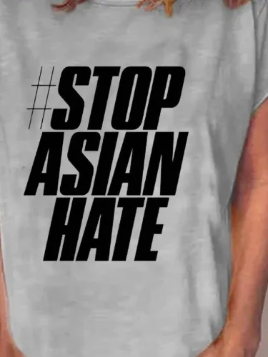 Stop Asian Hate Parade T-shirt Everyday Casual T-shirt