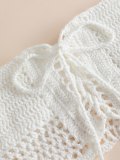 Solid Knit Lace-up Bikini
