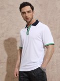 Men's Contrast Striped Polo Shirt