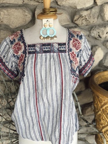 Boho Floral Floral-Print Short Sleeve Shirts & Tops