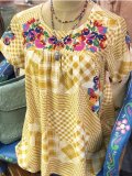 Short Sleeve Floral Shift Vintage Shirts & Tops