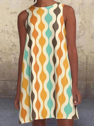 Yellow Sleeveless A-Line Dresses