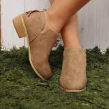 Plus Size Chunky Heel Short Boots Female Non-slip Cute Bootie