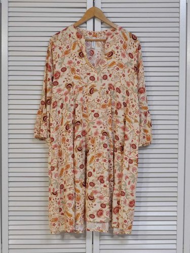 Casual Vacation Floral Vintage V-neck Summer Dress
