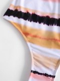 Tie Dye One-Piece Backless Swimsuit