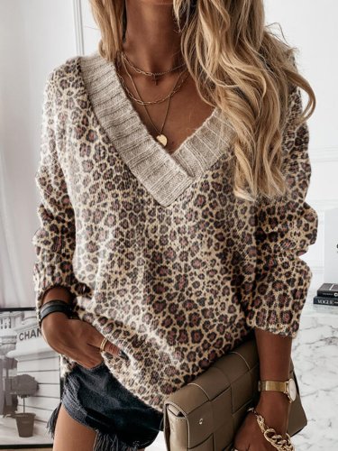 V Neck Casual Long Sleeve Sweater