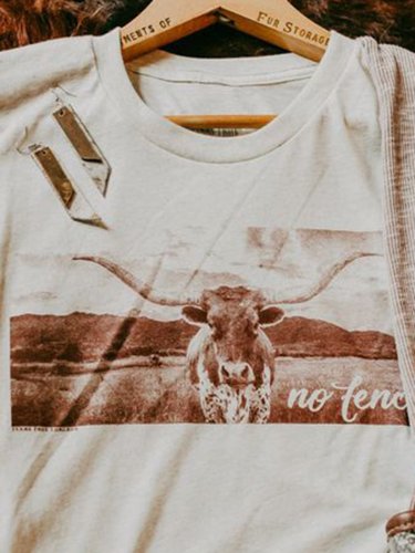 Creamy White Printed Short Sleeve Shirts & Tops