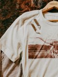 Creamy White Printed Short Sleeve Shirts & Tops