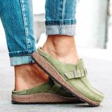 Women Casual Comfy Leather Slip On Sandals
