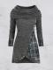 Gray Long Sleeve Casual Dresses