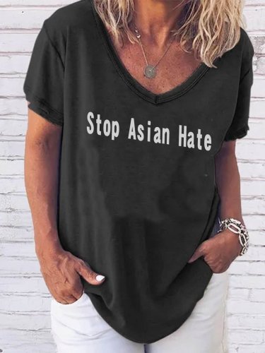 Stop Asian Hate Parade T-shirt Everyday Casual T-shirt