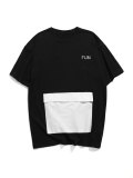 Men's Color Block Front Pocket Round Neck T-Shirt