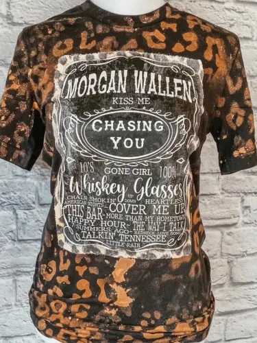 Vintage Leopard Short Sleeve Crew Neck Jersey Shirts & Tops