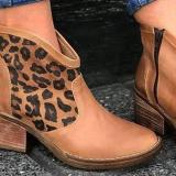 All Season Block Heel Split Joint Boots