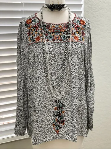 Polka Dots Cotton-Blend Long Sleeve Shirts & Tops