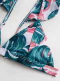 Frilled Tie Floral Print Bikini