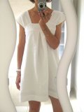 White Short Sleeve Shift Solid Dresses