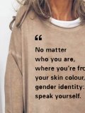 Stop Asian Hate tCasual Long Sleeve Letter Shirts & Tops