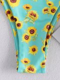 Sunflower Print Straps Cami Bikini