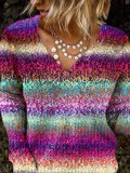 Long Sleeve Floral-Print Ombre/tie-Dye Woven Shirts & Tops