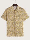Men's Floral Diamond Graphic Button Blouse