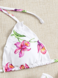 Floral Printed Tie Side Halter Bikini