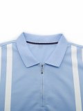 Men's Two Tone Contrast Striped Polo Shirt