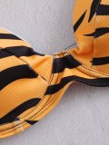 Tiger Print Buckle Bikini