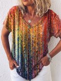 Ombre/tie-Dye Shift Casual Shirts & Tops
