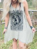 Casual Tribal Printed Dresses