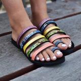 Black Dress Artificial Leather Summer Slippers