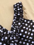 Polka Dot Ruffle Strap One-Piece Swimsuit