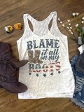 Floral-Print Letter Cotton-Blend Casual Shirts & Tops
