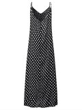 Polka Dots Casual V-neck Sleeveless Pockets Midi Dress