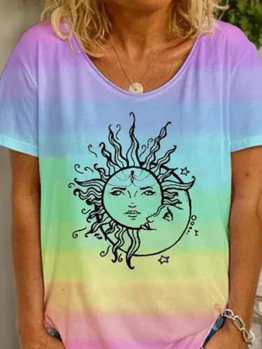 Yellow Casual Cotton Crew Neck Shift Shirts & Tops